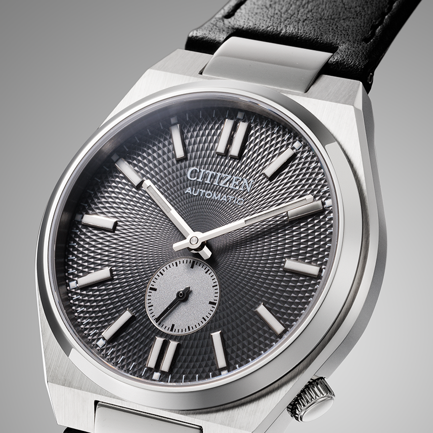 Citizen Tsuyosa Automatic Grey Dial Black Leather Strap Watch for Men - NK5010-01H