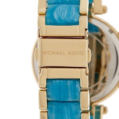 Michael Kors Parker Blue Mother of Pearl Dial Two Tone Steel Strap Watch for Women - MK6491