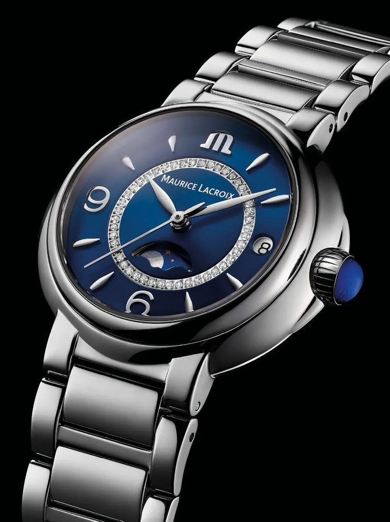 Maurice Lacroix Fiaba Moonphase Blue Dial Silver Steel Strap Watch for Women - FA1084-SS002-420-1