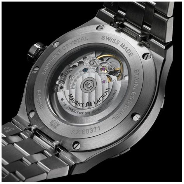 Maurice Lacroix Aikon Automatic Black Dial Silver Steel Strap Watch for Men - AI1807-SS002-330-1