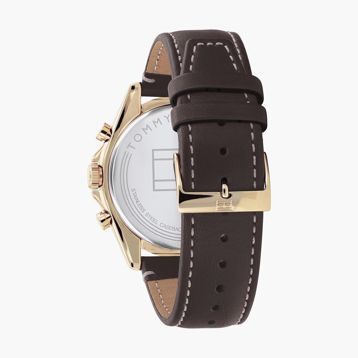 Tommy Hilfiger Parker Chronograph Black Dial Brown Leather Strap Watch For Men - 1791836