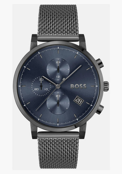Hugo Boss Skymaster Chronograph Grey Dial Grey Mesh Bracelet Watch for Men - 1513934