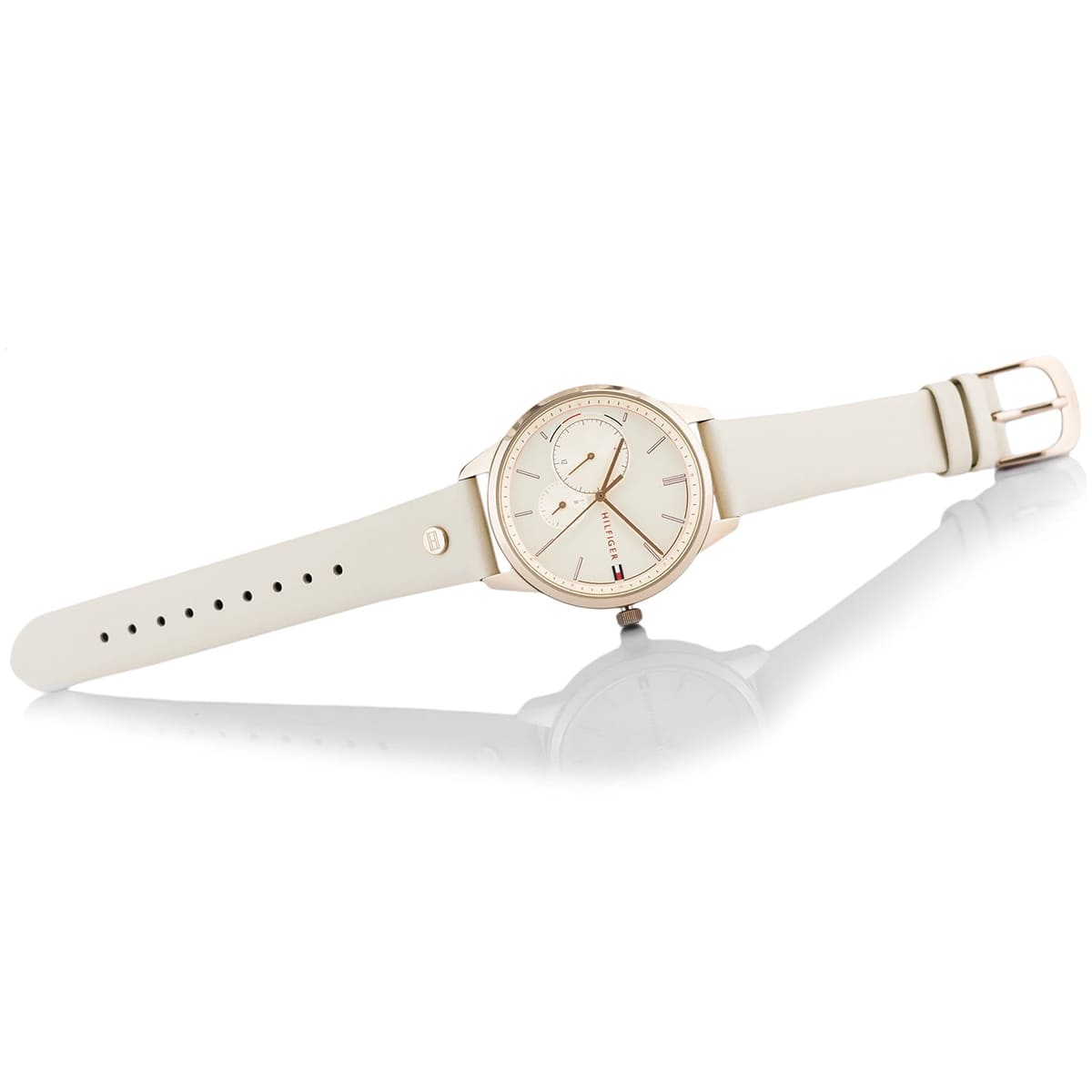 Tommy Hilfiger Brooke Quartz White Dial Cream Leather Strap Watch for Women - 1782022