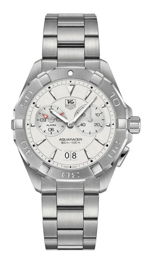 Tag Heuer Aquaracer Chronograph White Dial Silver Steel Strap Watch for Men - WAY111Y.BA0928