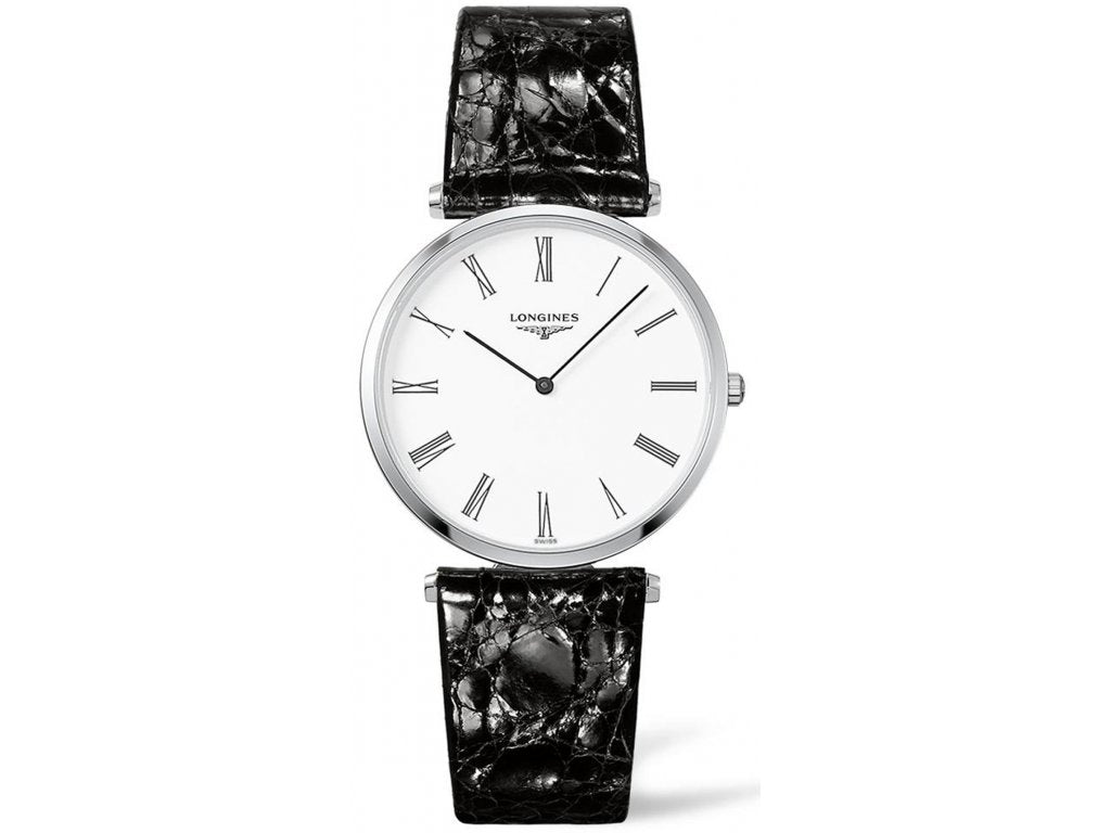 Longines La Grande Classique De Longines White Dial Black Leather Strap Watch for Women - L4.755.4.11.2