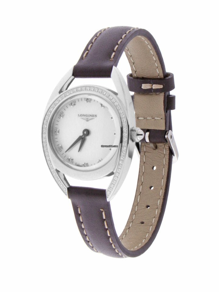 Longines Equestrian Mother of Pearl Dial Brown Leather Strap Watch for Women - L6.136.4.87.2