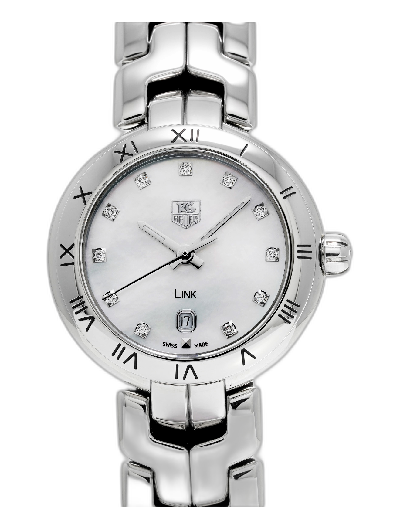 Tag Heuer Link Diamonds Mother of Pearl Dial Silver Steel Strap Watch for Women - WAT1417.BA0954