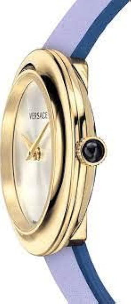 Versace V-Flare Silver Dial Purple Leather Strap Watch for Women - VEBN00318