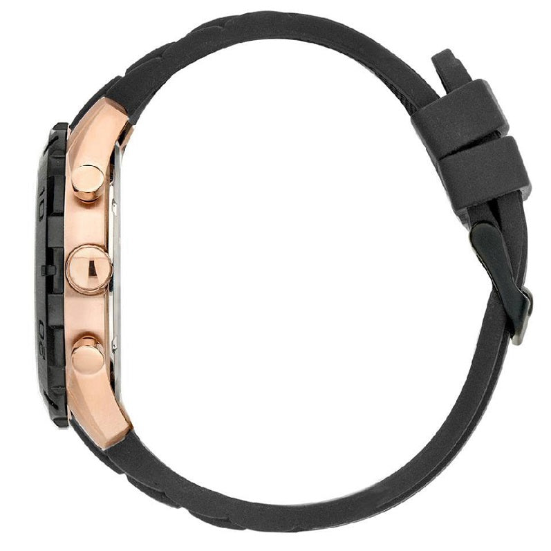 Guess Caliber Chronograph Black Dial Black Rubber Strap Watch for Men - W0864G2