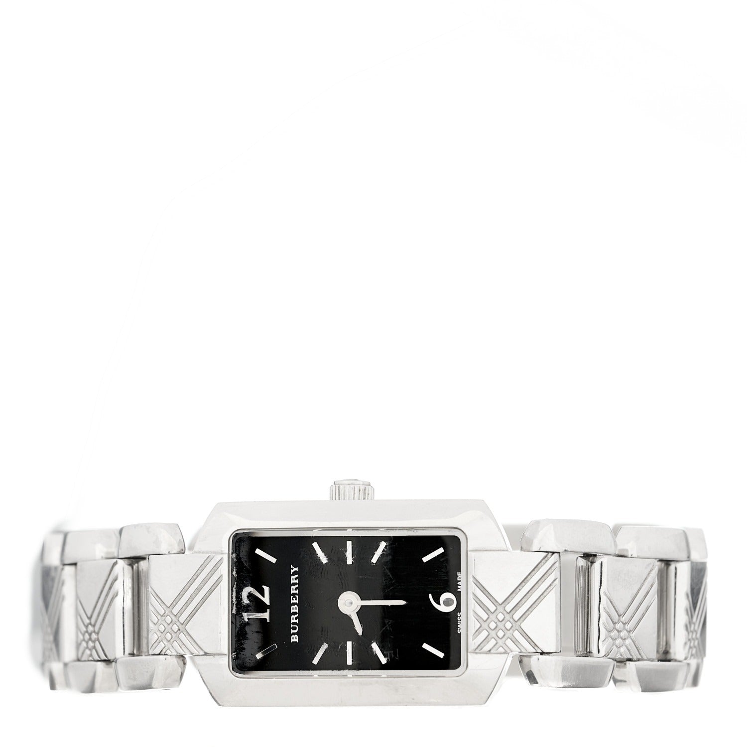 Burberry Signature Quartz Black Dial Silver Steel Strap Watch for Women - BU4210