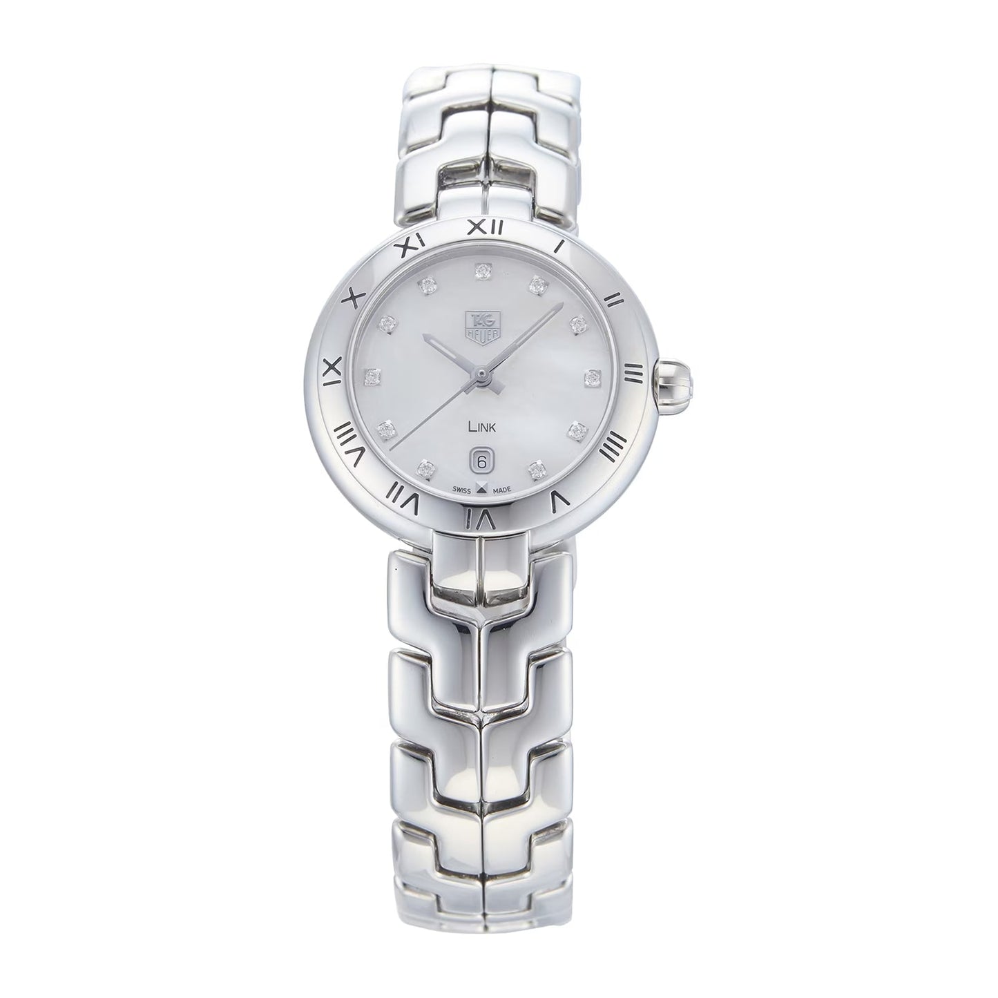 Tag Heuer Link Diamonds Mother of Pearl Dial Silver Steel Strap Watch for Women - WAT1417.BA0954
