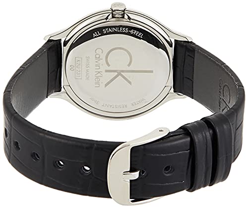 Calvin Klein Skirt Black Dial Black Leather Strap Watch for Women - K2U231C1