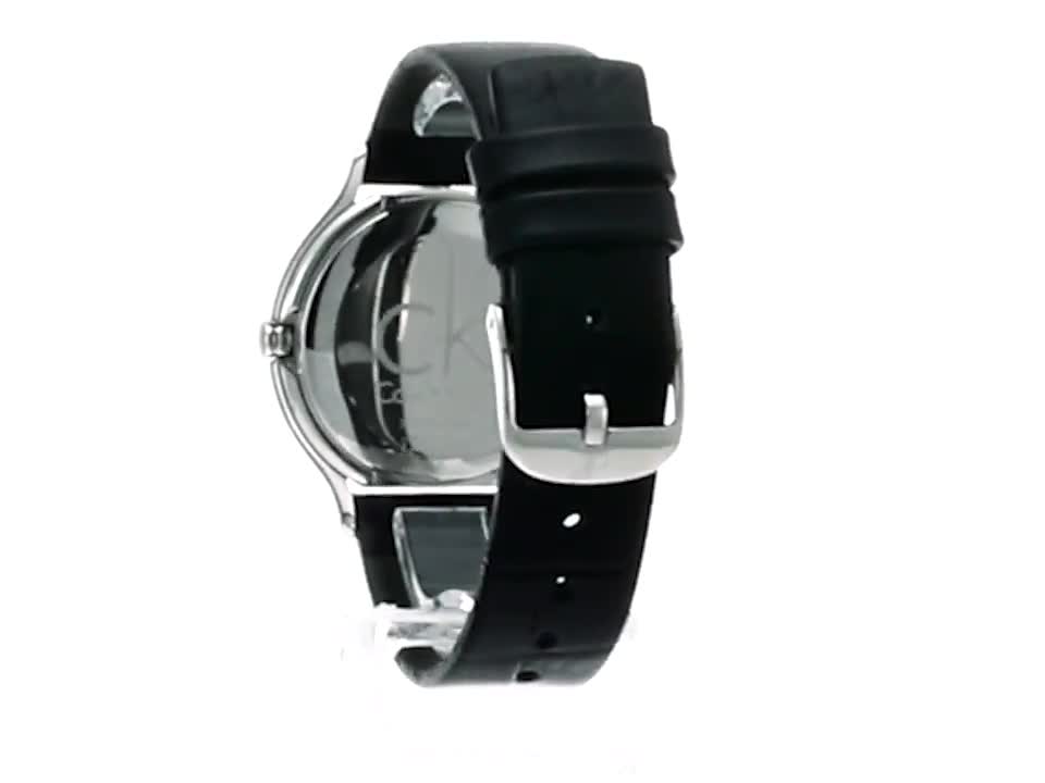 Calvin Klein Skirt Black Dial Black Leather Strap Watch for Women - K2U231C1