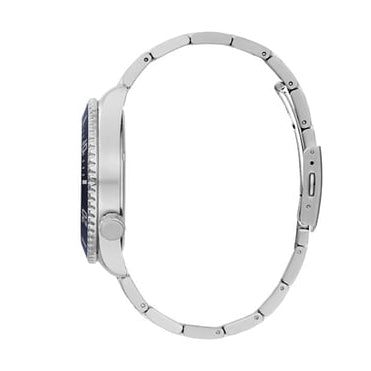 Guess Axle Multifunction Black Dial Silver Steel Strap Watch For Men - GW0488G1