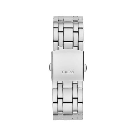 Guess Multi Function Diamonds Silver Dial Silver Steel Strap Watch For Men - GW0455G1