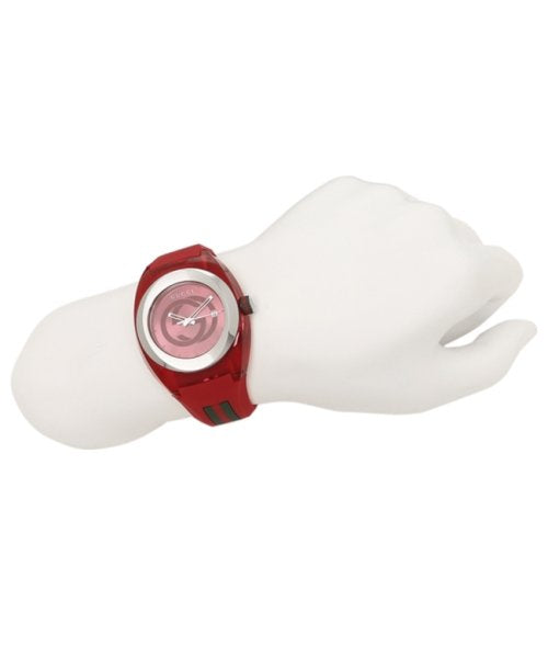 Gucci Sync XXL Quartz Red Dial Red Rubber Strap Unisex Watch - YA137103