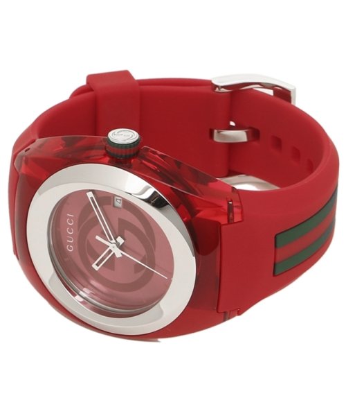 Gucci Sync XXL Quartz Red Dial Red Rubber Strap Unisex Watch - YA137103
