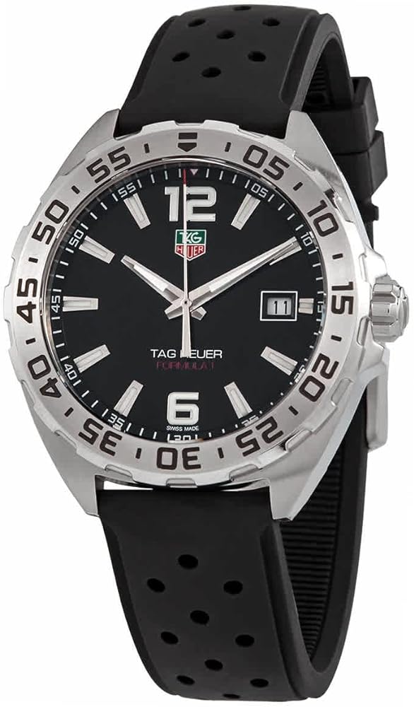 Tag Heuer Formula 1 Quartz Black Dial Black Rubber Strap Watch for Men - WAZ1112.FT8023