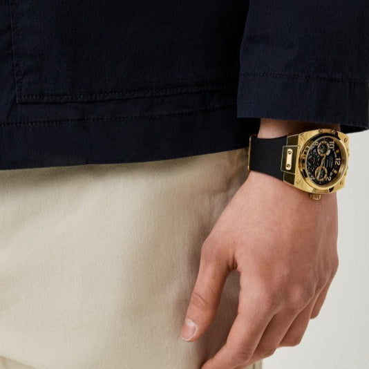 Guess Prodigy Black Dial Black Silicone Strap Watch For Men - GW0569G2