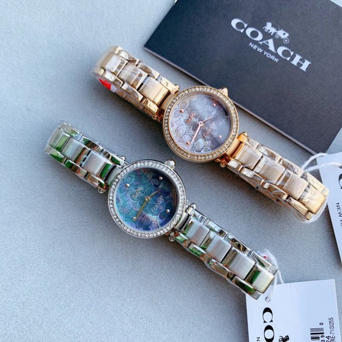 Coach Park Crystal Dial Rose Gold Steel Strap Watch for Women - 14503226