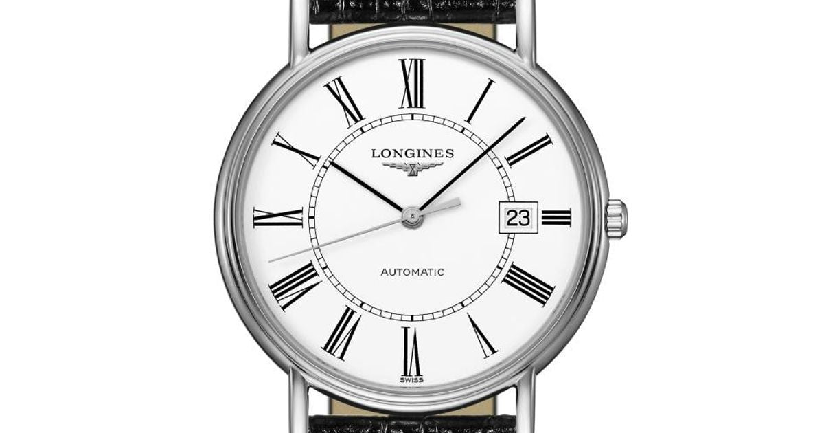 Longines Presence 38.5mm Automatic White Dial Black Leather Strap Watch for Men - L4.921.4.11.2