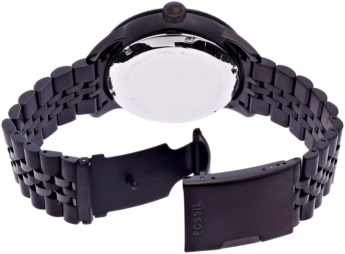 Fossil Townsman Mechanical Black Dial Black Steel Strap Watch for Men - ME1136