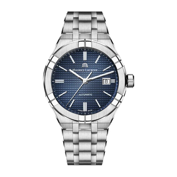 Maurice Lacroix Aikon Automatic Blue Dial Silver Steel Strap Watch For Men - AI6008-SS002-430-1