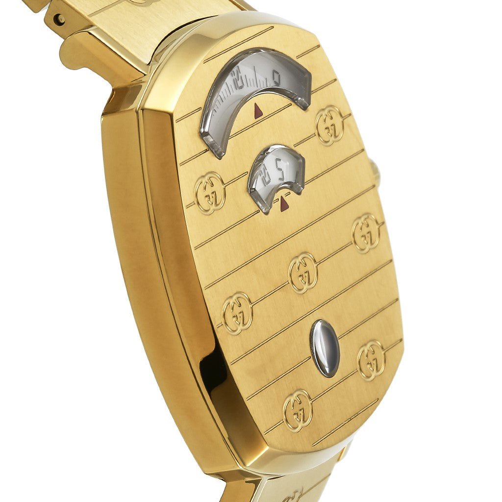 Gucci Grip Yellow Gold Dial Yellow Gold Steel Strap Unisex Watch - YA157403
