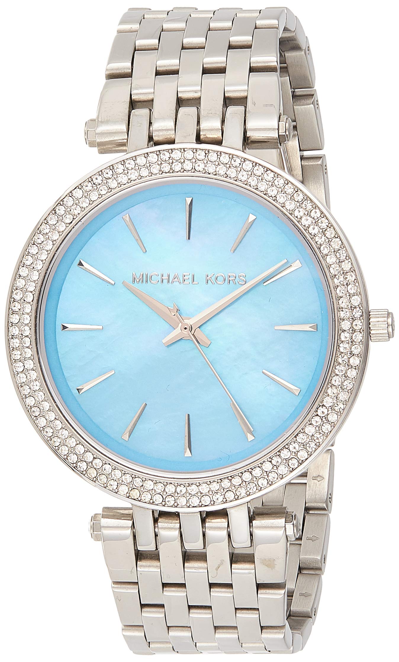 Michael Kors Darci Mother of Pearl Blue Dial Silver Steel Strap Watch for Women - MK3515