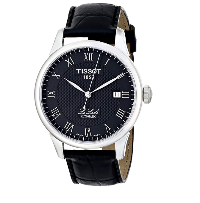 Tissot T Classic Le Locle Automatic Black Dial Black Leather Strap Watch For Men - T41.1.423.53