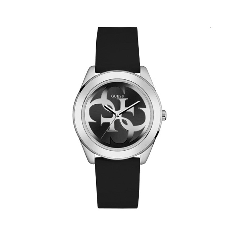 Guess G-Twist Quartz Black Dial Black Silicone Strap Watch For Men - W0911L8