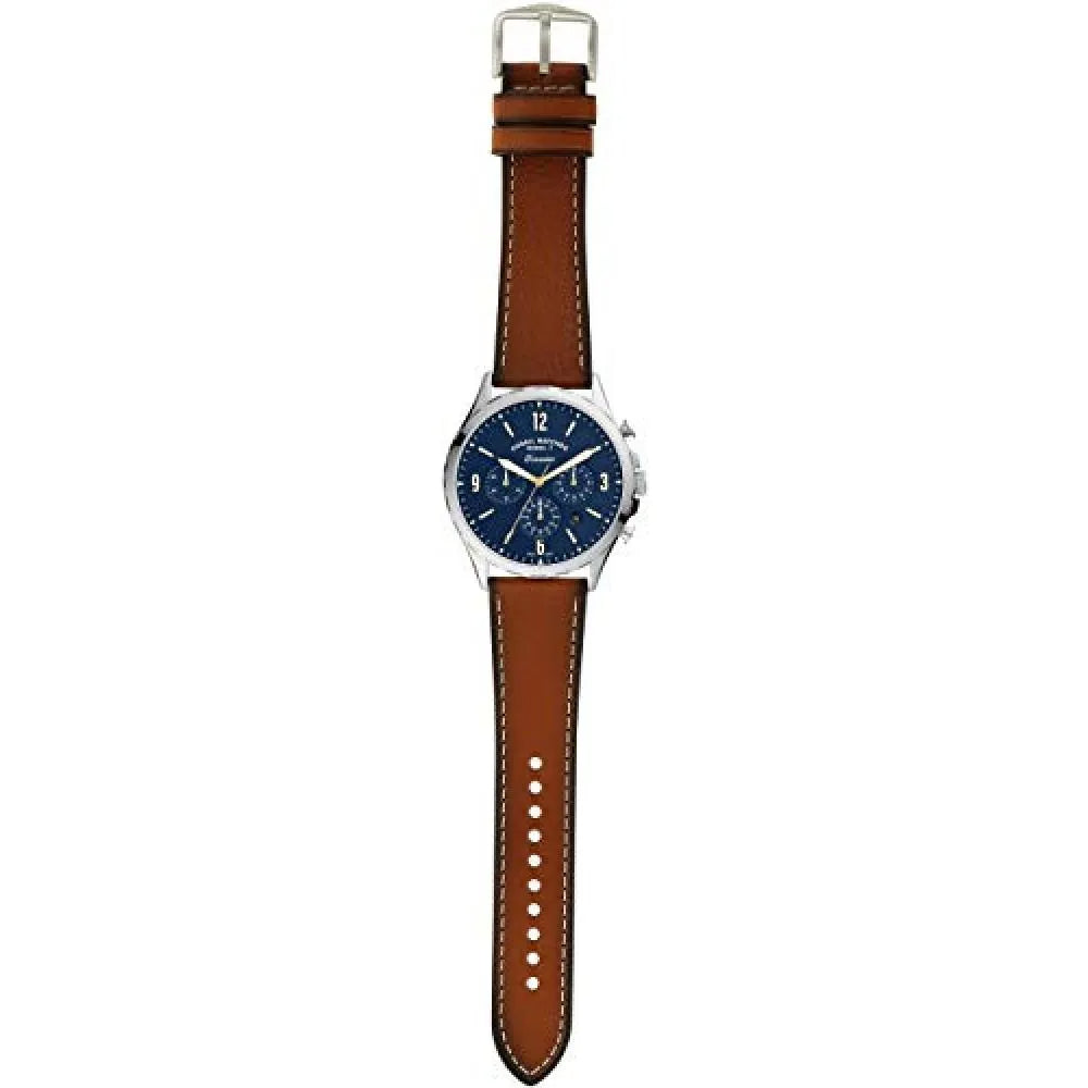 Fossil Forrester Chronograph Blue Dial Brown Leather Strap Watch for Men - S5607