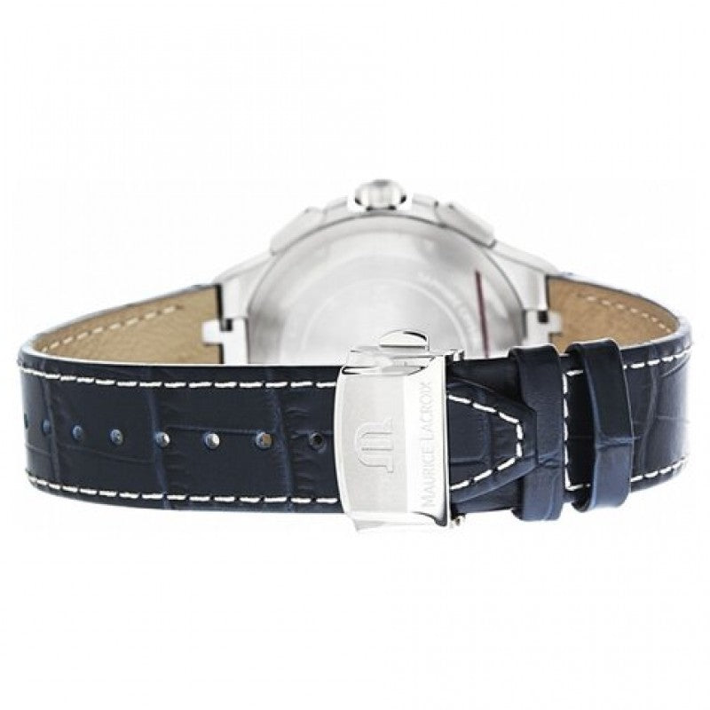 Maurice Lacroix Aikon Chronograph Blue Dial Blue Leather Strap Watch For Men - AI1018-SS001-432-4