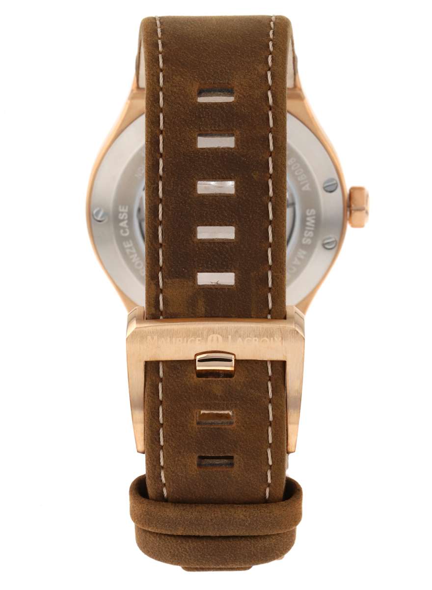 Maurice Lacroix Aikon Automatic Brown Dial Brown Leather Strap Watch For Men - AI6008-BRZ01-730-3