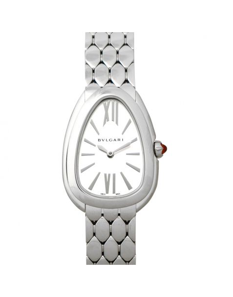 Bvlgari Serpenti Seduttori Quartz White Dial Silver Steel Strap Watch for Women - SERPENTI103141