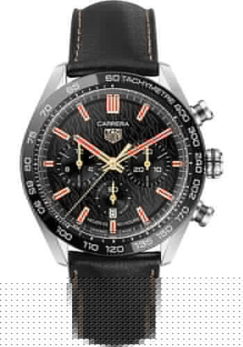 Tag Heuer Carrera Year of The Rabbit Automatic Chronograph Black Dial Black Leather Strap Watch for Men - CBN2A1L.FC6521