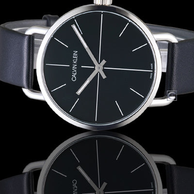 Calvin Klein Even Black Dial Black Leather Strap Watch for Women - K7B231CZ