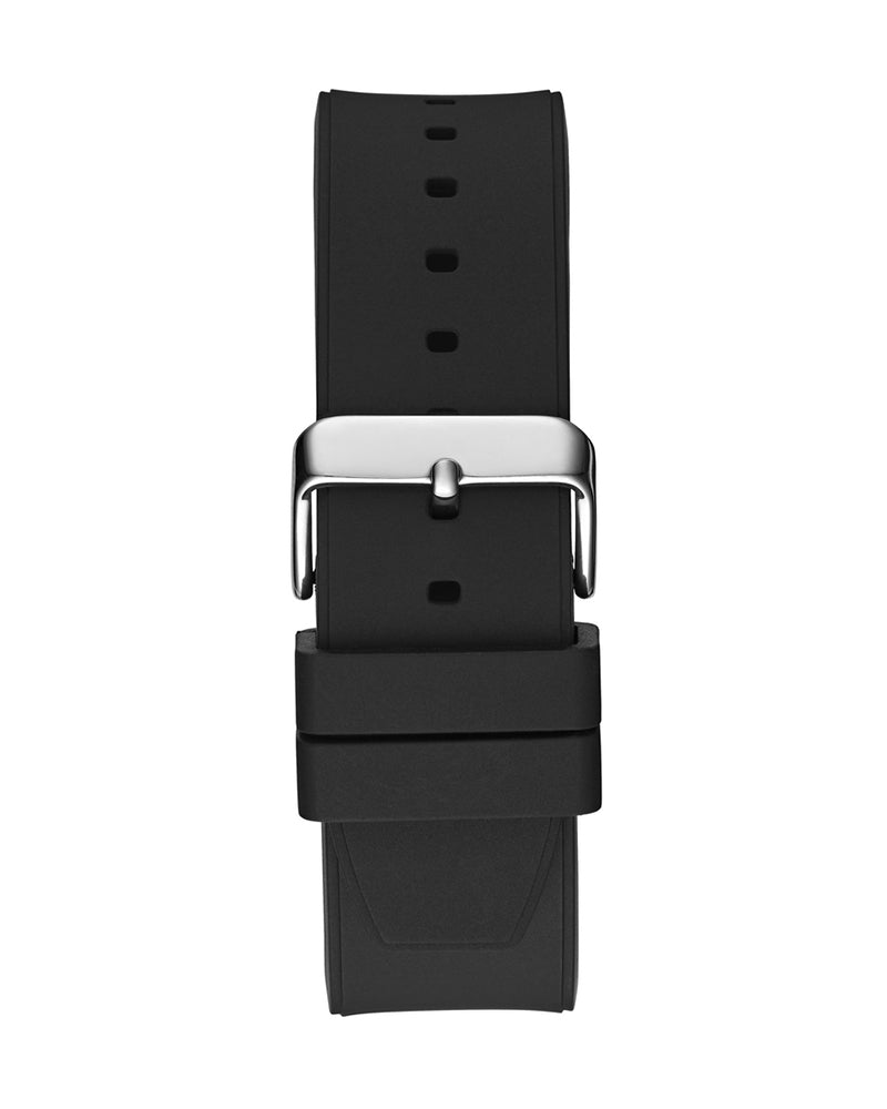 Guess Duke Crystals Black Dial Black Silicone Strap Watch For Men - GW0641G1