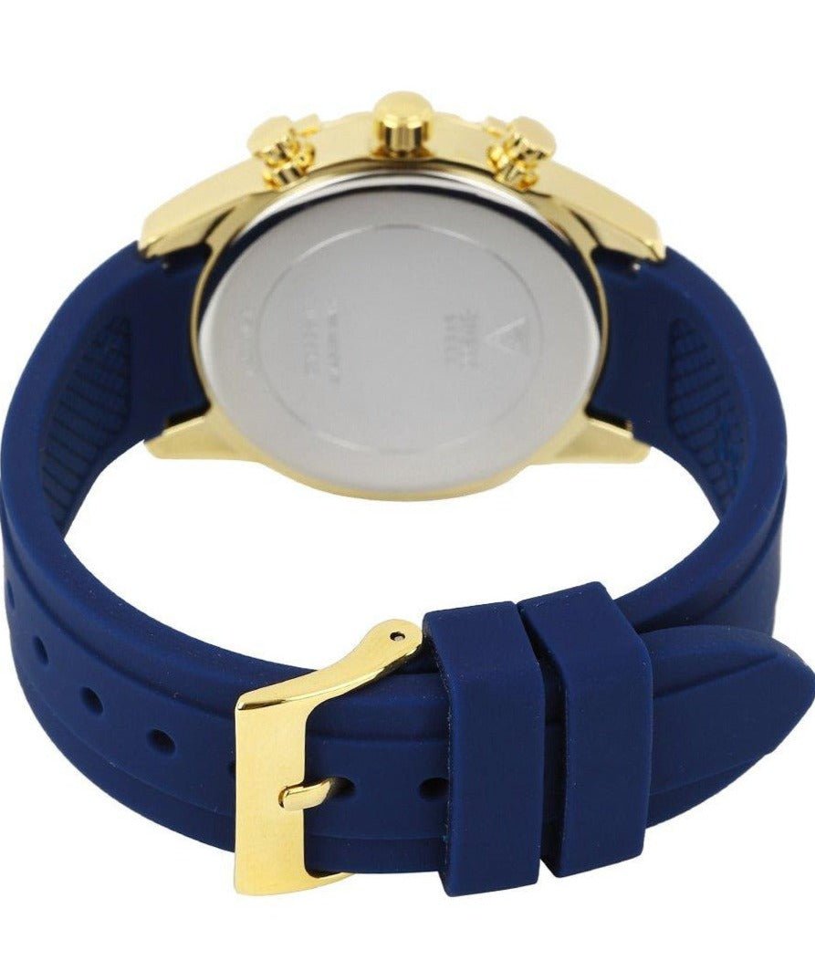 Guess Catalina Blue Gold Tone Blue Silicone Strap Watch For Women - W0562L2