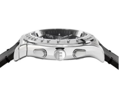 Salvatore Ferragamo 1927 Chrono Analog Black Dial Black Leather Strap Watch for Men - SFKZ00123
