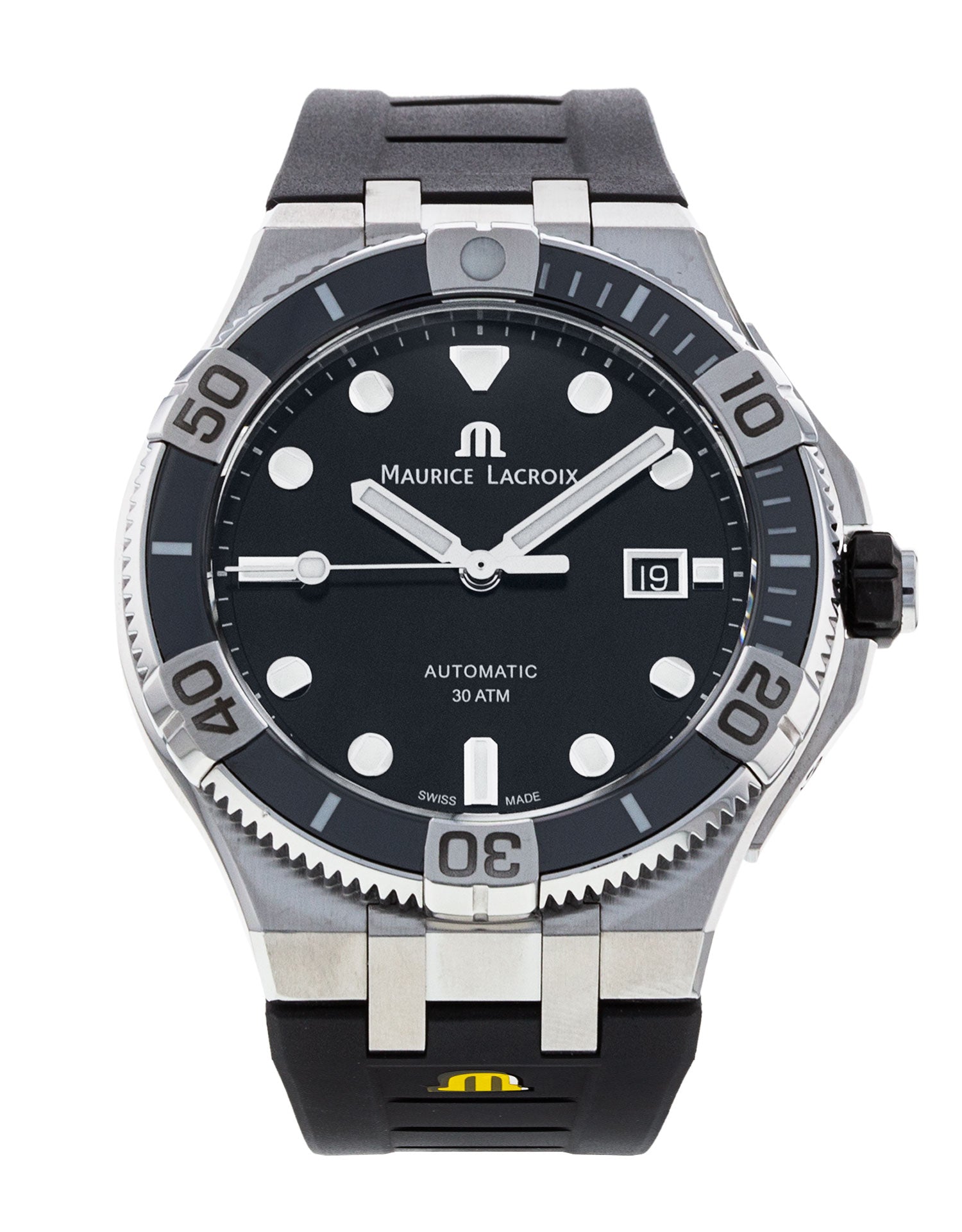 Maurice Lacroix Aikon Venturer Black Dial Black Rubber Strap Watch for Men - AI6058-SS001-330-1