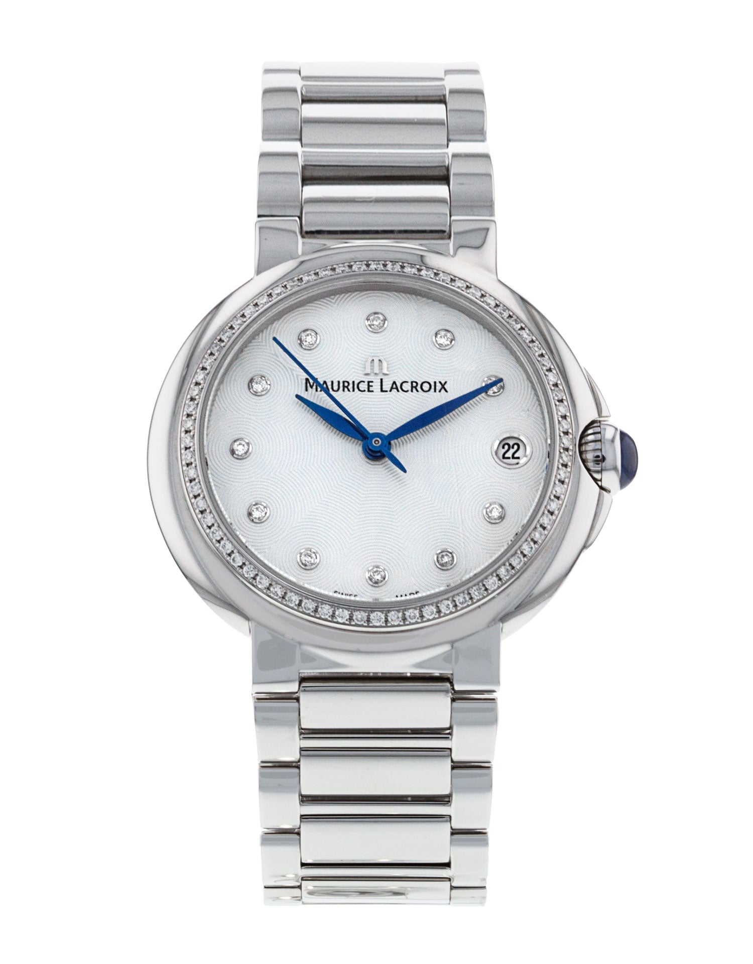 Maurice Lacroix Fiaba Diamonds Mother of Pearl Dial Silver Steel Strap Watch for Women - FA1004-SD502-170-1