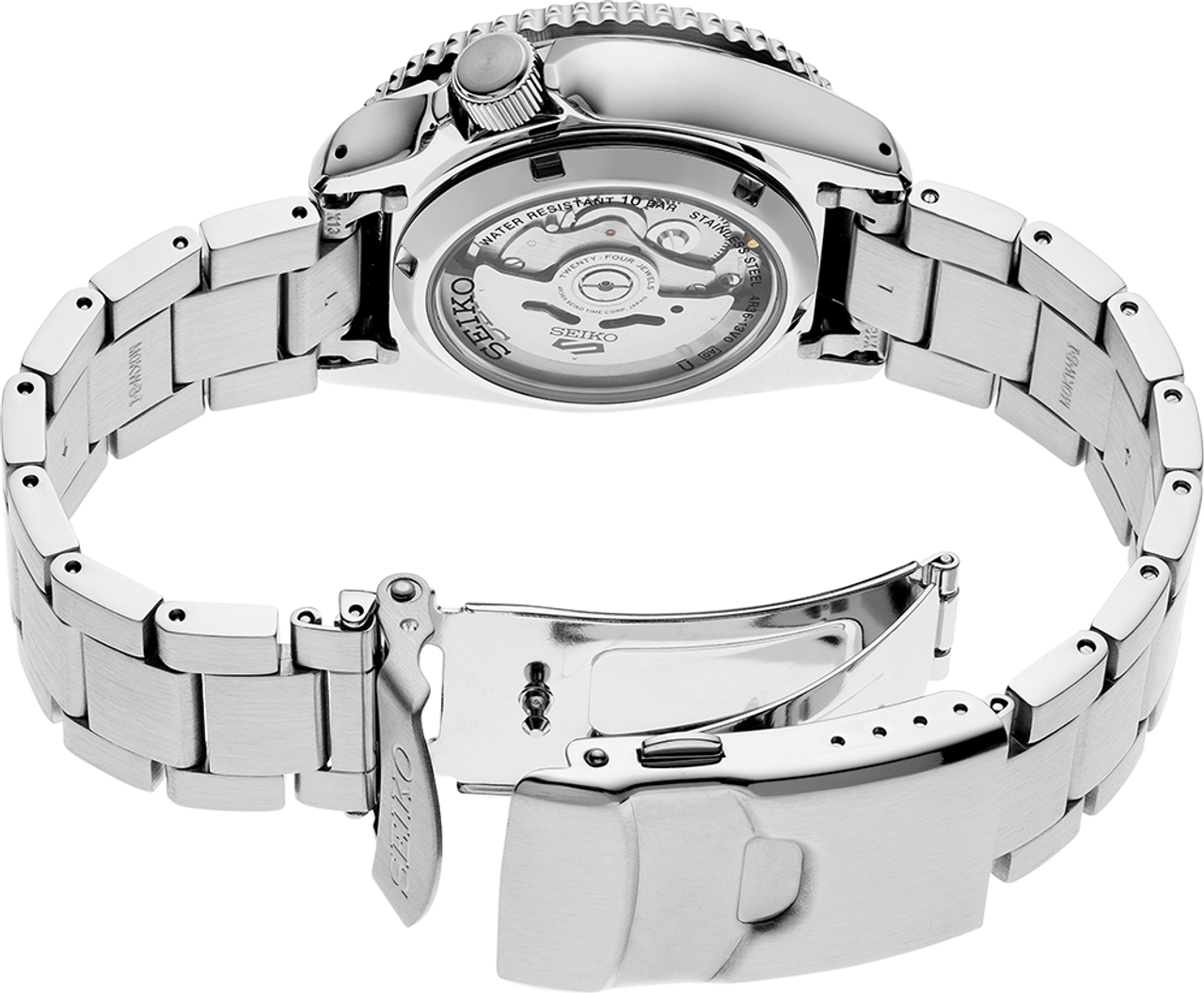 Seiko 5 Sports Special Edition Silver Dial Silver Steel Strap Watch For Men - SRPK09K1