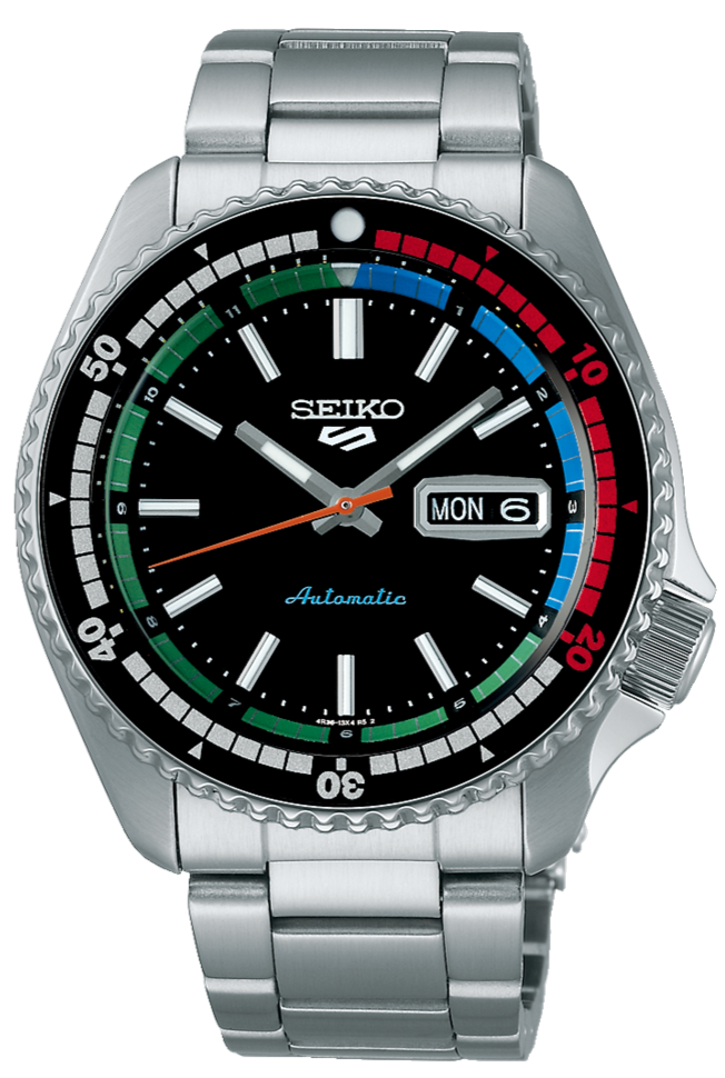 Seiko 5 Sports SKX Series Regatta Timer Retro Blue Dial Silver Steel Strap Watch For Men - SRPK13K1