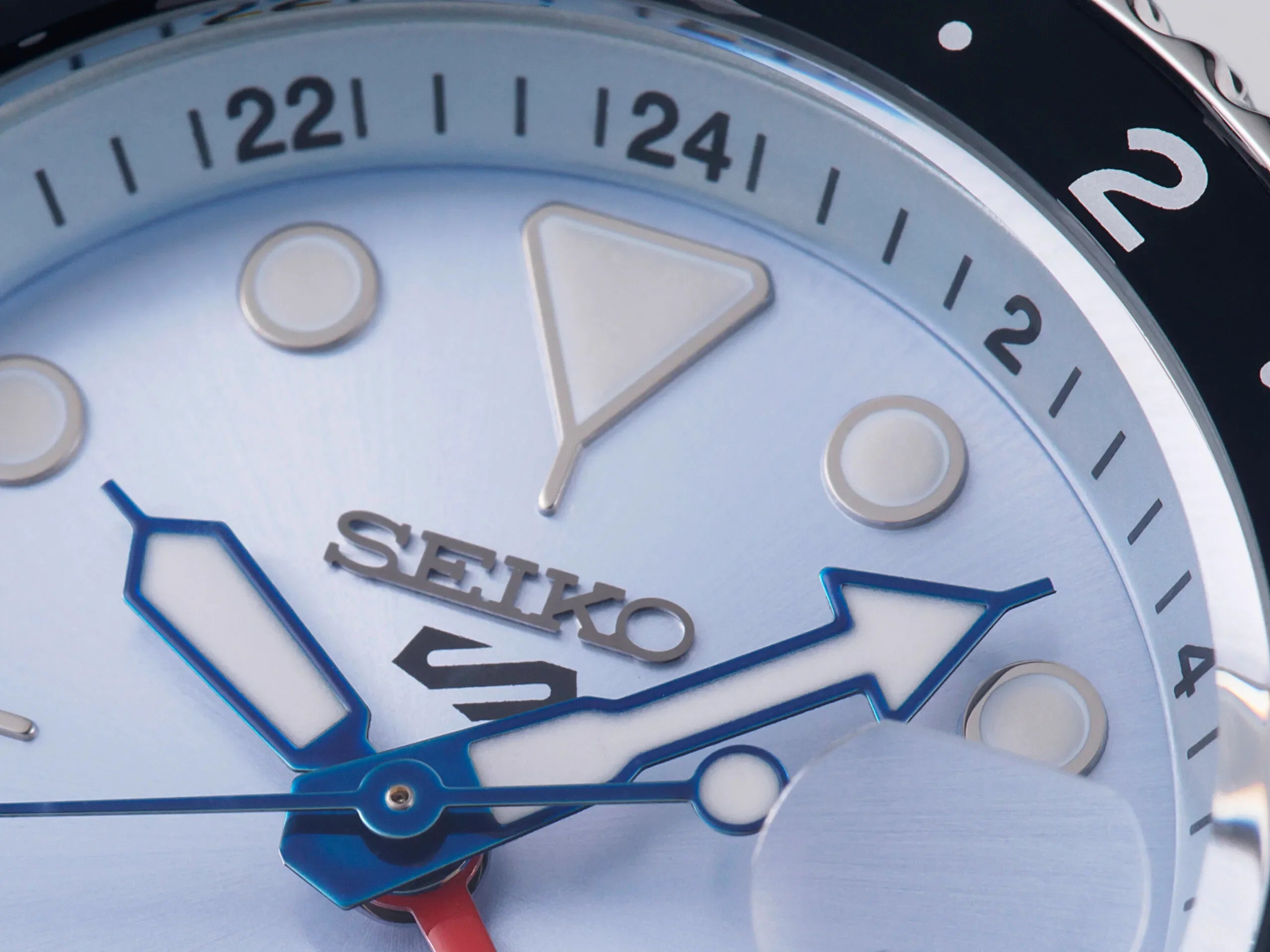 Seiko 5 Sports Automatic GMT SKX Sports Style Asia Exclusive Limited Edition Ice Blue Dial Silver Steel Strap Watch For Men - SSK029K1