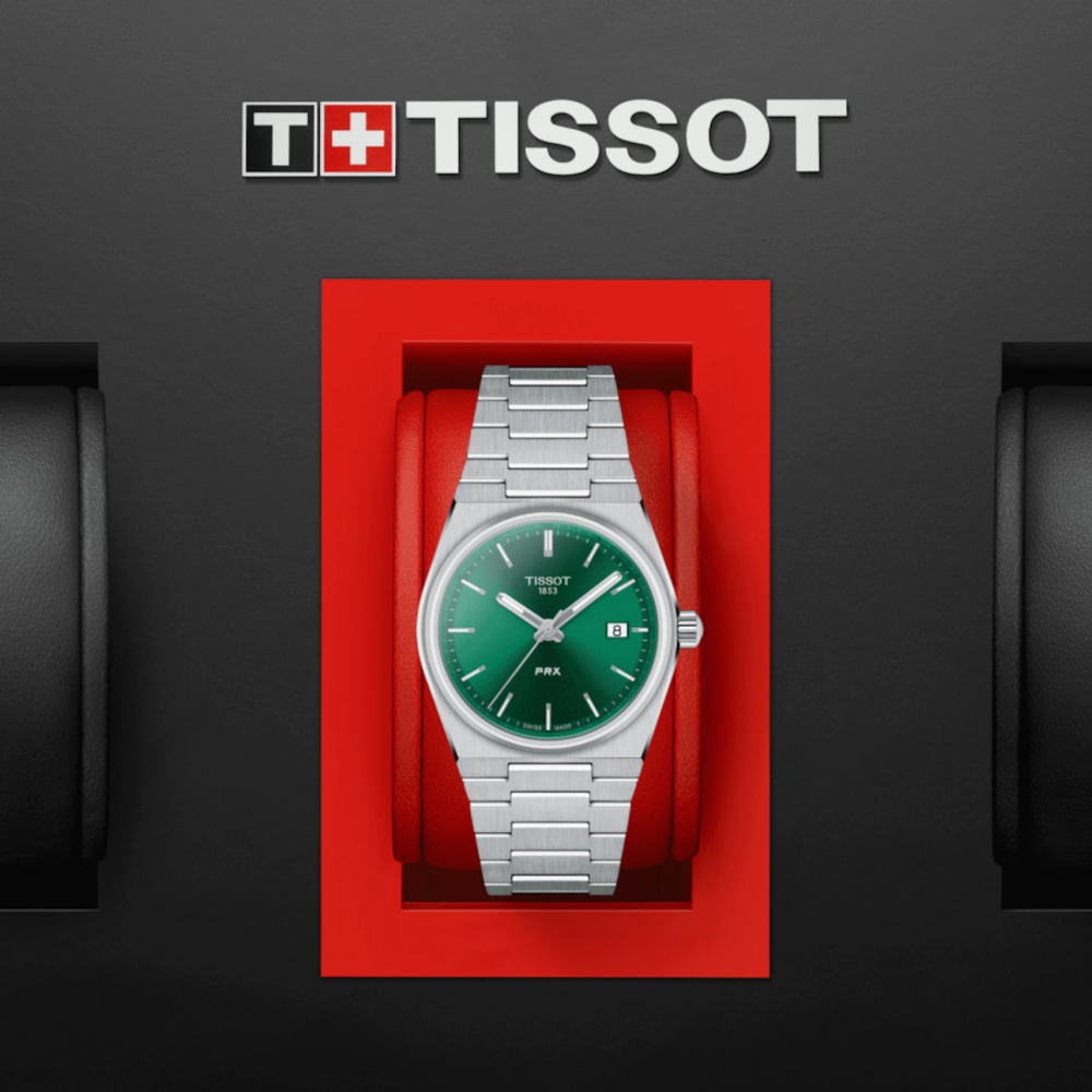 Tissot PRX Green Dial Silver Steel Strap Unisex Watch - T137.210.11.091.00