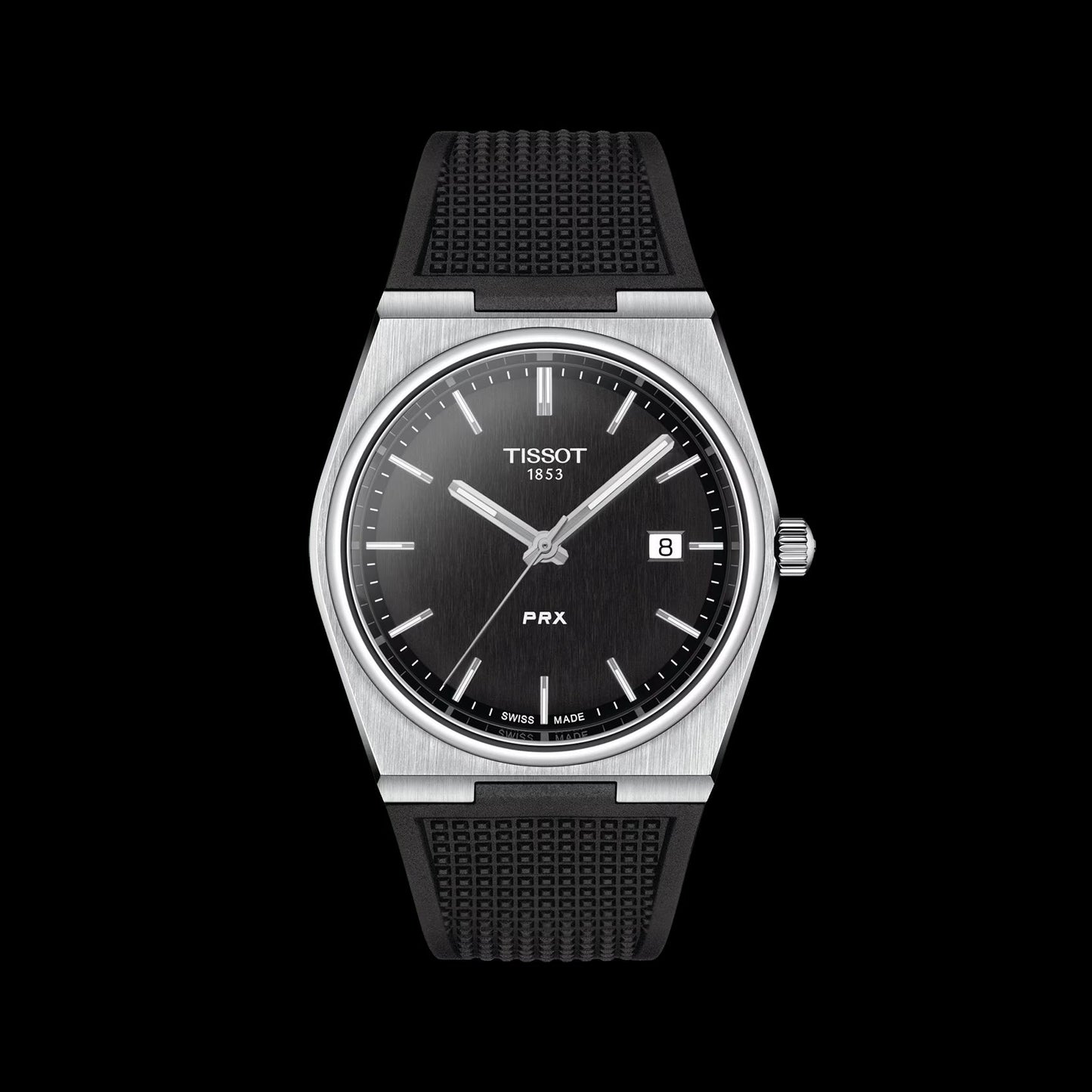 Tissot PRX Black Dial Black Rubber Strap Watch For Men - T137.410.17.051.00