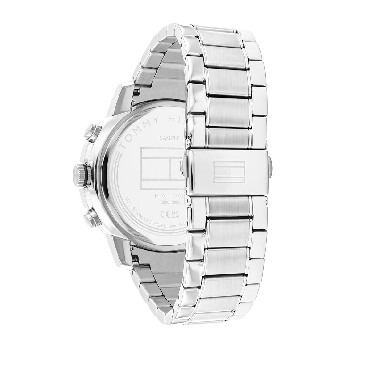 Tommy Hilfiger Troy Chronograph Grey Dial Silver Steel Strap Watch For Men - 1792106