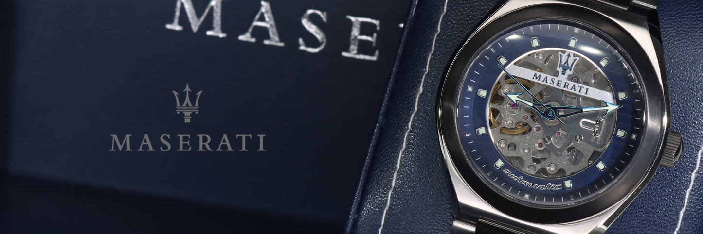 Maserati Triconic Automatic Skeleton Blue Dial Watch For Men - R8823139001