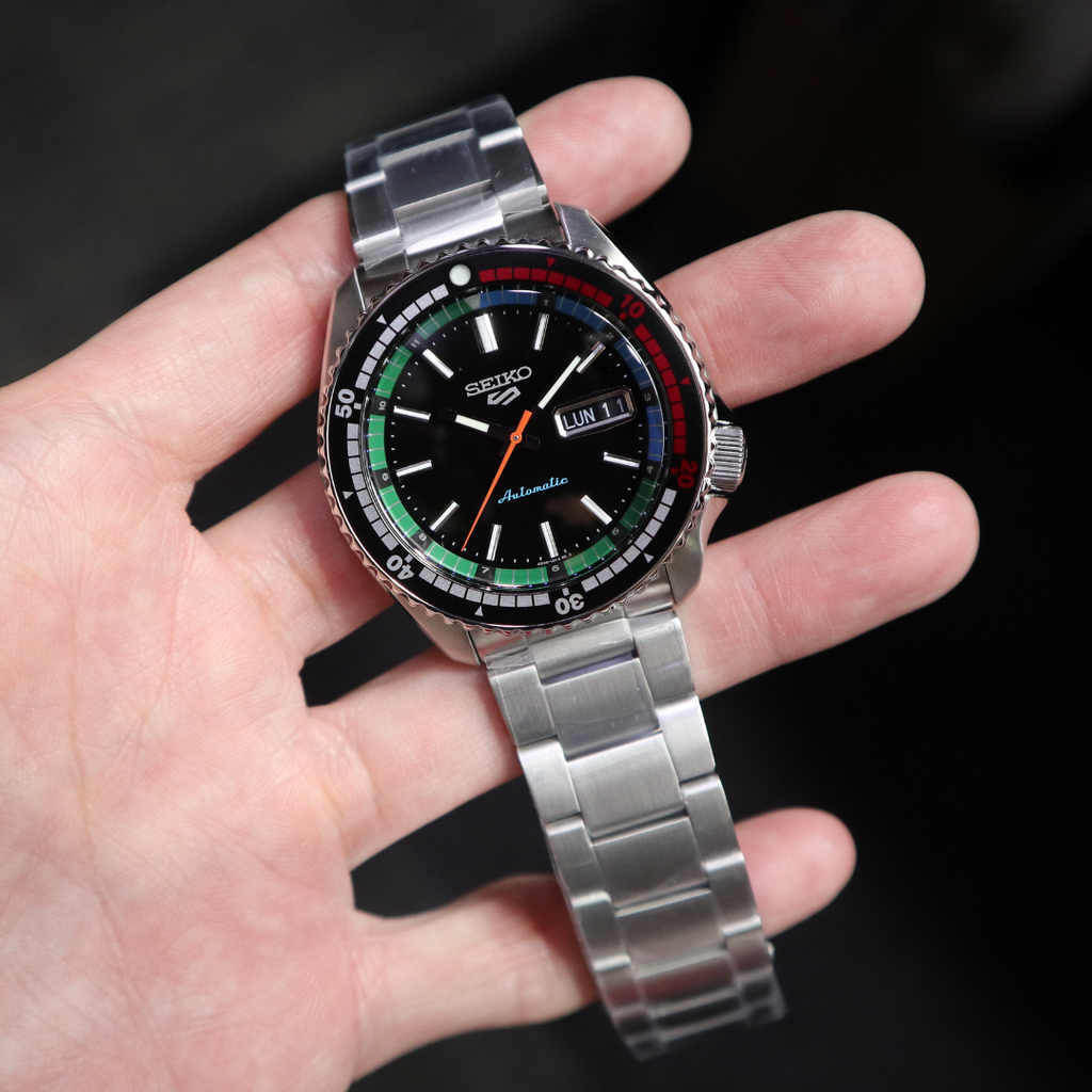 Seiko 5 Sports SKX Series Regatta Timer Retro Blue Dial Silver Steel Strap Watch For Men - SRPK13K1